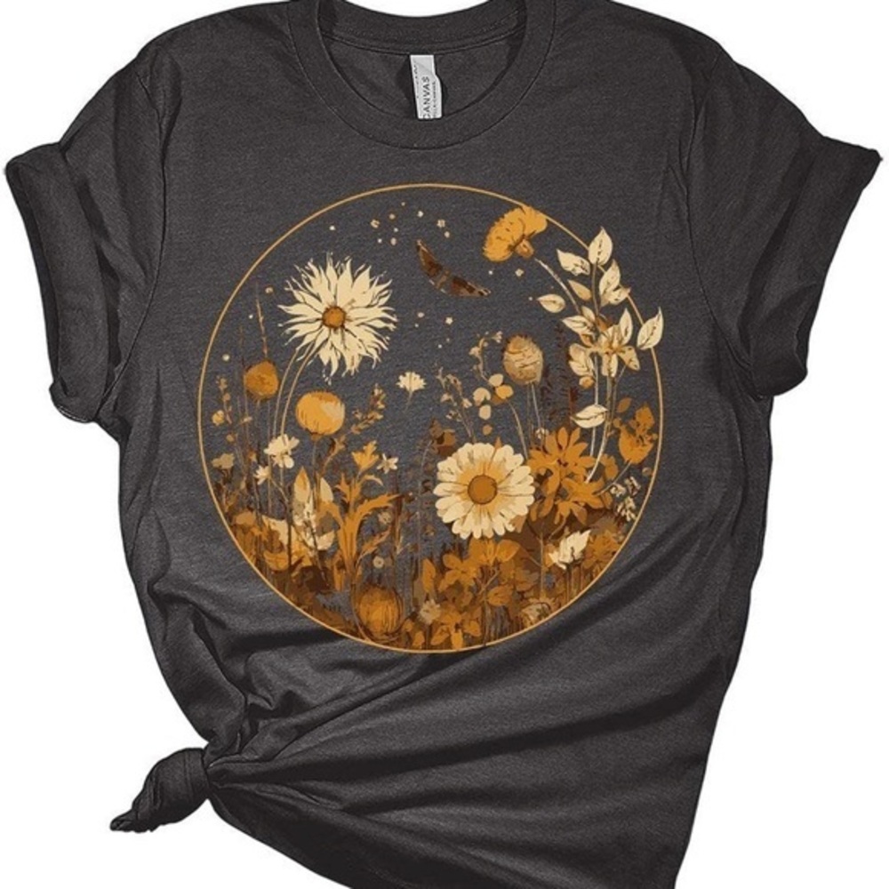 Sunflower Shirts Fall Womens Graphic Tees Cottagecore Plant TShirts Cute Vintage